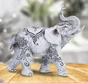 7" W Trunk Up Black White Thai Elephant Figurine — CityTrenz Boutique