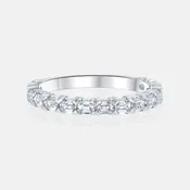 1.00 Carat Emerald Cut Wedding Ring in 14K White Gold