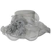 3 Flower Organza Boater Dress Hat