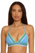 Fiesta Halter Bikini Top - Sky Blue