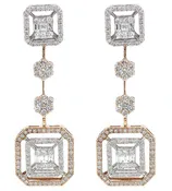 14k Two Tone 3.05ct Chandelier Earrings