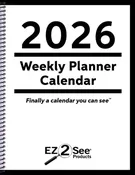 Current Year: 2026 EZ2See® Large Print Weekly Planner Calendar — Low Vision Calendar