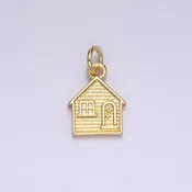 14K Gold Filled Mini House Home Textured Charm