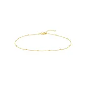 14k Yellow Gold Bead Station Anklet