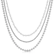 Antonia Triple Strand Necklace, Silver