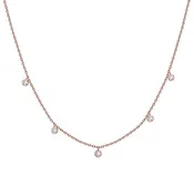 5 Bezel Diamond Station Necklace, 14k