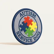 Autism Service Dog Sew-On Patch  Colorful Puzzle Piece Design