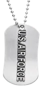 Air Force Antique Finish Dog Tag Necklace-Joshua 1:9