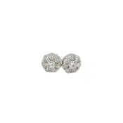 14kt White Gold Cluster Diamond Earrings - 1.22ctw