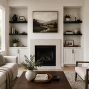 Black Painted 2" Thick Alcove Floating Shelves