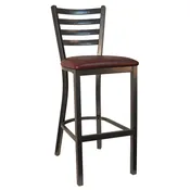 6147B Metal Barstool with Silver Vein and Solid Wood Seat or Vinyl Seating