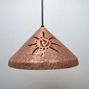 12″ Cone Pendant-Ancient Sun(x2)-Rust Mica-Black Cord-Indoor Only