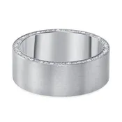 14k Gold Round Diamond Men's Plain Band