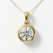 2.00ct Round Lab Grown Diamond Bezel Set Drop Necklace