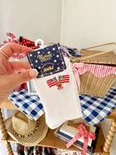 American Flag Embroidered Crew Socks