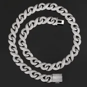 14mm Moissanite Iced-out Infinity Link Chain – 925 Sterling Silver