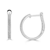 14K GOLD AND DIAMOND HOOP EARRINGS
