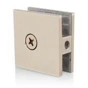 SUNNY SHOWER 2" x 2" U-Clamp Clip for 3/8" Frameless Glass Panel, Stainless Steel, Brushed Nickel