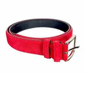 Ago Men’s Red Suede Premium Italian Leather Belt