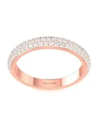 14K Rose Gold Sparkling Diamond Stackable Band