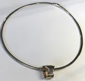 14k Gold Two Tone Reversible Slide Choker / Necklace 19.3 Grams