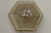 14k White Gold Genuine Lab Grown 3.08 Cttw Genuine Round Brilliant Cut Diamond Solitaire