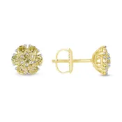 1.05 CT. T.W. Ladies Cluster Polished Diamond Earrings
