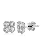 14kw Diamond Clover Earrings
