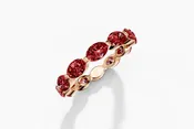 14KT NATURAL Ruby Oval 0.30Carat  excellent cut Shared Prong US-8 product size Band