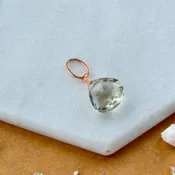 Ambergris Gem Charm - mint green prasiolite gemstone charm pendant