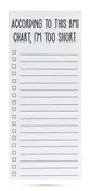 According to this BMI chart, I'm too short list pad