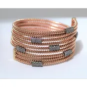 14kt Rose Gold Diamond Wide Spring Bracelet