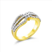 18K yellow gold Fancy 'bow' diamond ring
