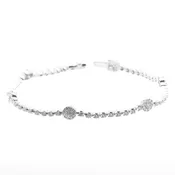 Alternating Diamond Cluster Tennis Bracelet