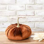 10" Burnt Orange Velvet Pumpkin