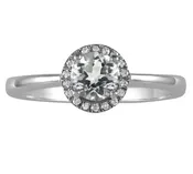 10 Karat White Precious Topaz Ring