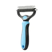 Double Sided Shedding and Dematting Undercoat Rake Pet Grooming Brush