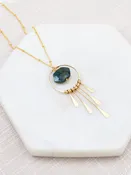 chrysocolla gold circle necklace — Amy Olson Jewelry
