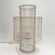 18 White Washed Rattan Lamp