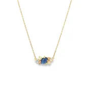 Cabochon Sapphire and Opal Cluster Necklace