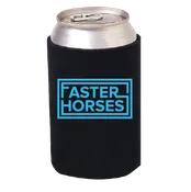Faster Horses Black and Blue Koozie
