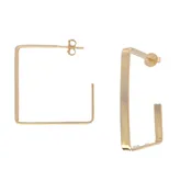 Gold-Filled 3/4 Open Flat Square Hoop Earrings 31mm H x 31mm W