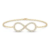 14K Gold Diamond Infinity Symbol Bracelet for Women