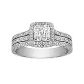 1.05 Carat Asscher Cut Diamond G-VS1 Gold Engagement Ring, GIA