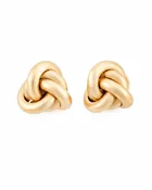 Gold Hammered Thick Knotted .5" Stud Earring