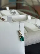 Dainty Green Gemstone Yellow Gold Charm Pendant