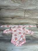2pc Long Sleeve Pumpkin Bodysuit & Headwrap Pink sz 3-6m