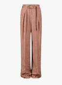 Belted jacquard trousers