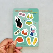 Chic Summer Beachwear Sticker Sheet