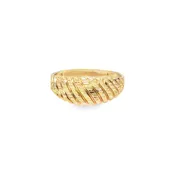 10KY Crescent Diamond Cut Ring